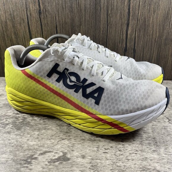 Hoka One One Other - HOKA One One Unisex Rocket X Running Shoes White/Yellow Size 11.5 1113532 WEPR
